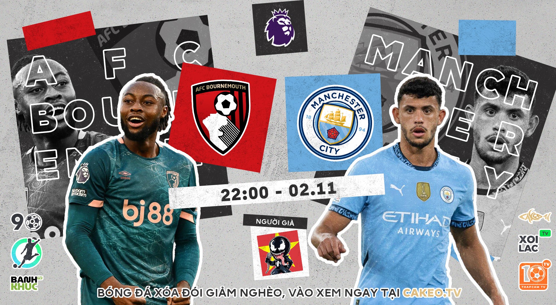 Highlights Bournemouth vs Man City | BLV Người Già | 2.11.24