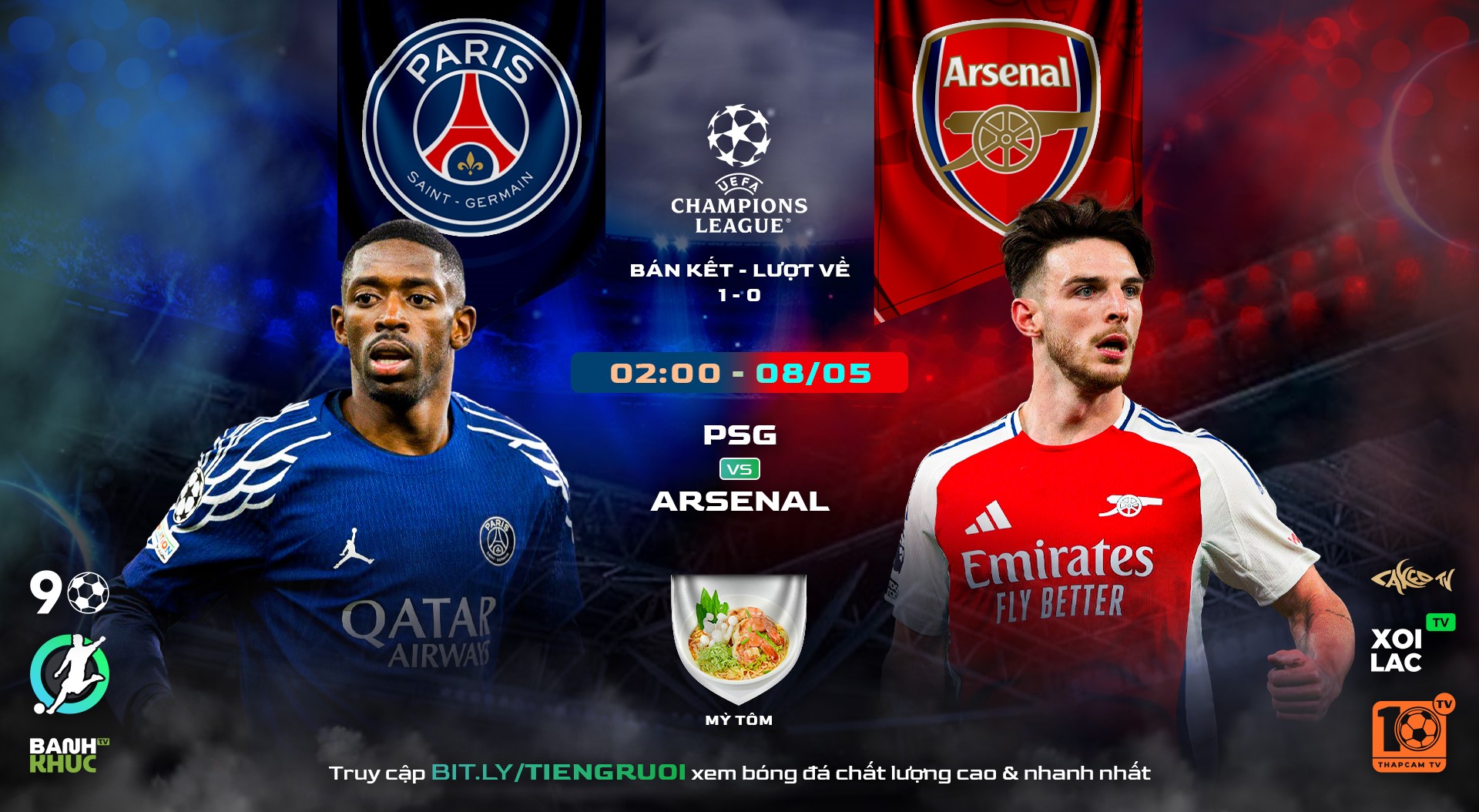 Highlights Paris Saint Germain vs Arsenal | BLV Mỳ Tôm | 07.05.25