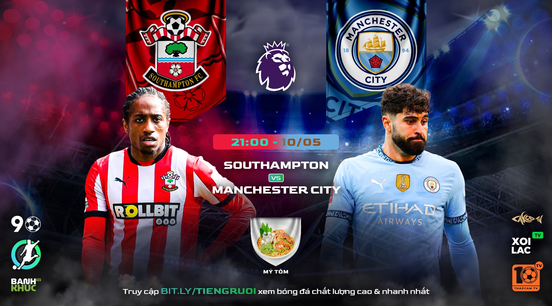 Highlights Southampton vs Manchester City | BLV Mỳ Tôm | 10.05.24