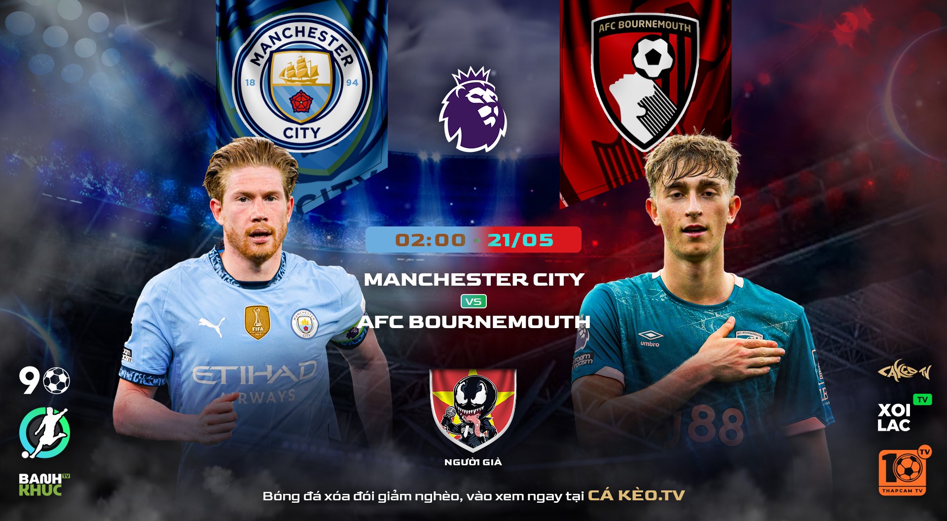 Fullmatch Manchester City vs AFC Bournemouth | BLV Người Già | 21.05.25