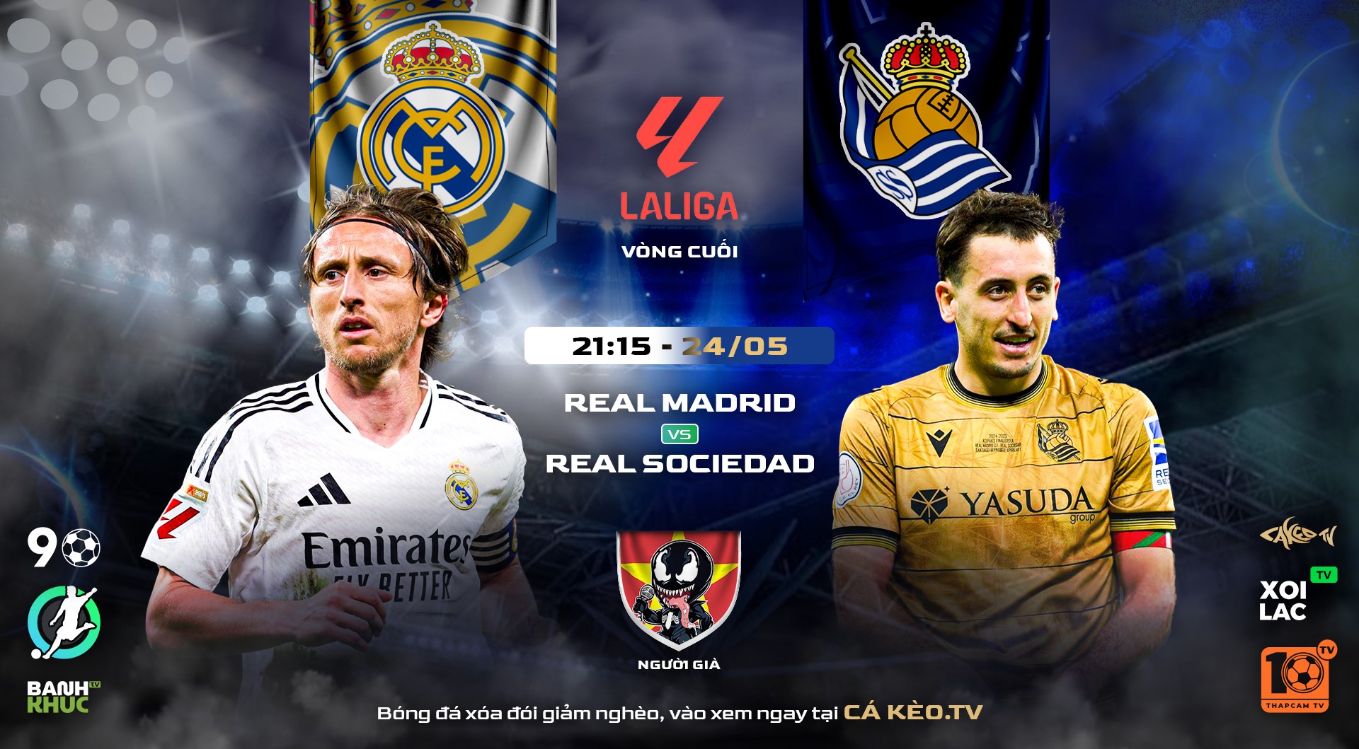 Fullmatch Real Madrid vs Real Sociedad | BLV Người Già | 24.05.25