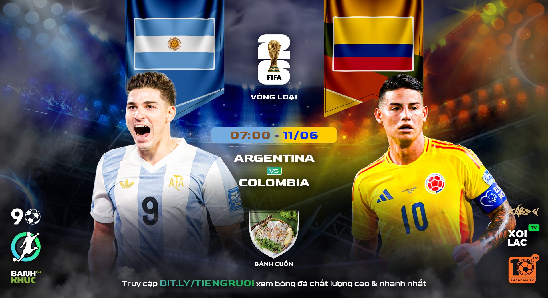 Highlights Argentina vs Colombia  | BLV Bánh Cuốn | 11.6.25