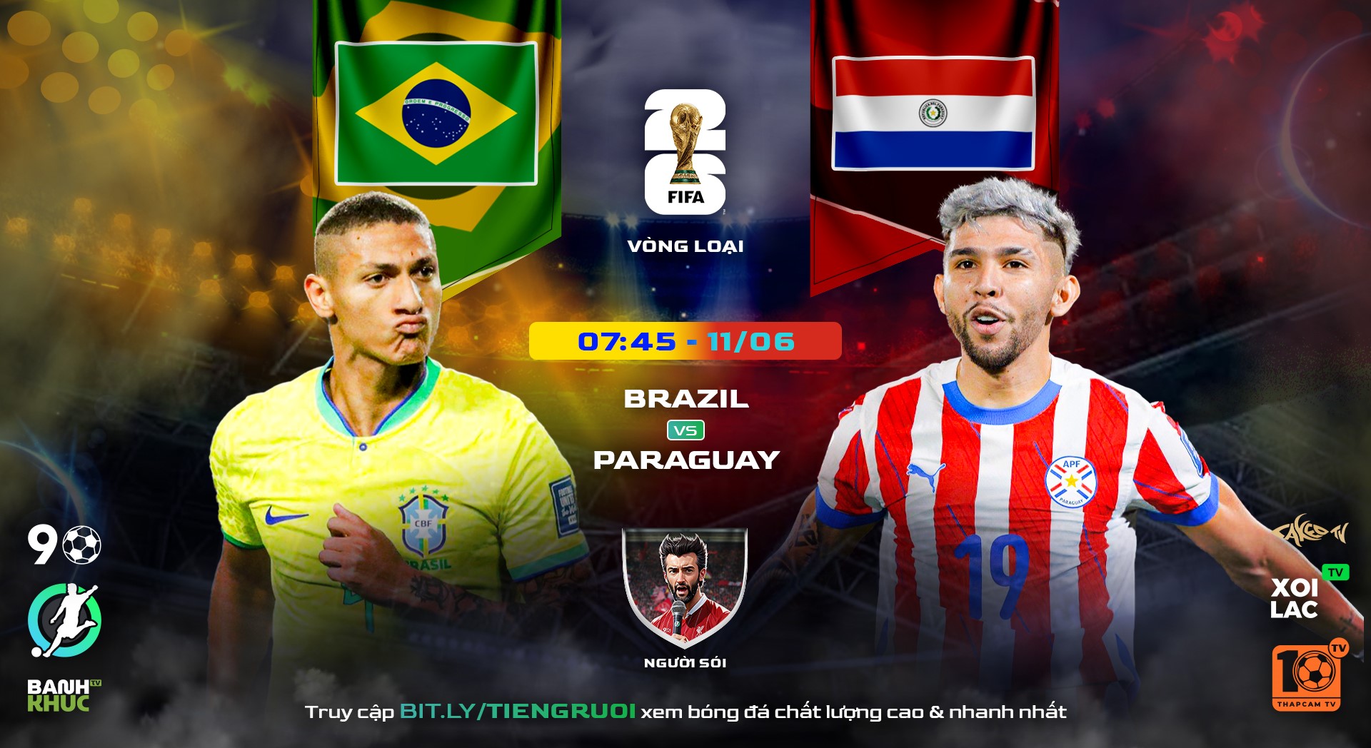 Fullmatch Brazil vs Paraguay | BLV Người Sói  | 11.06.25