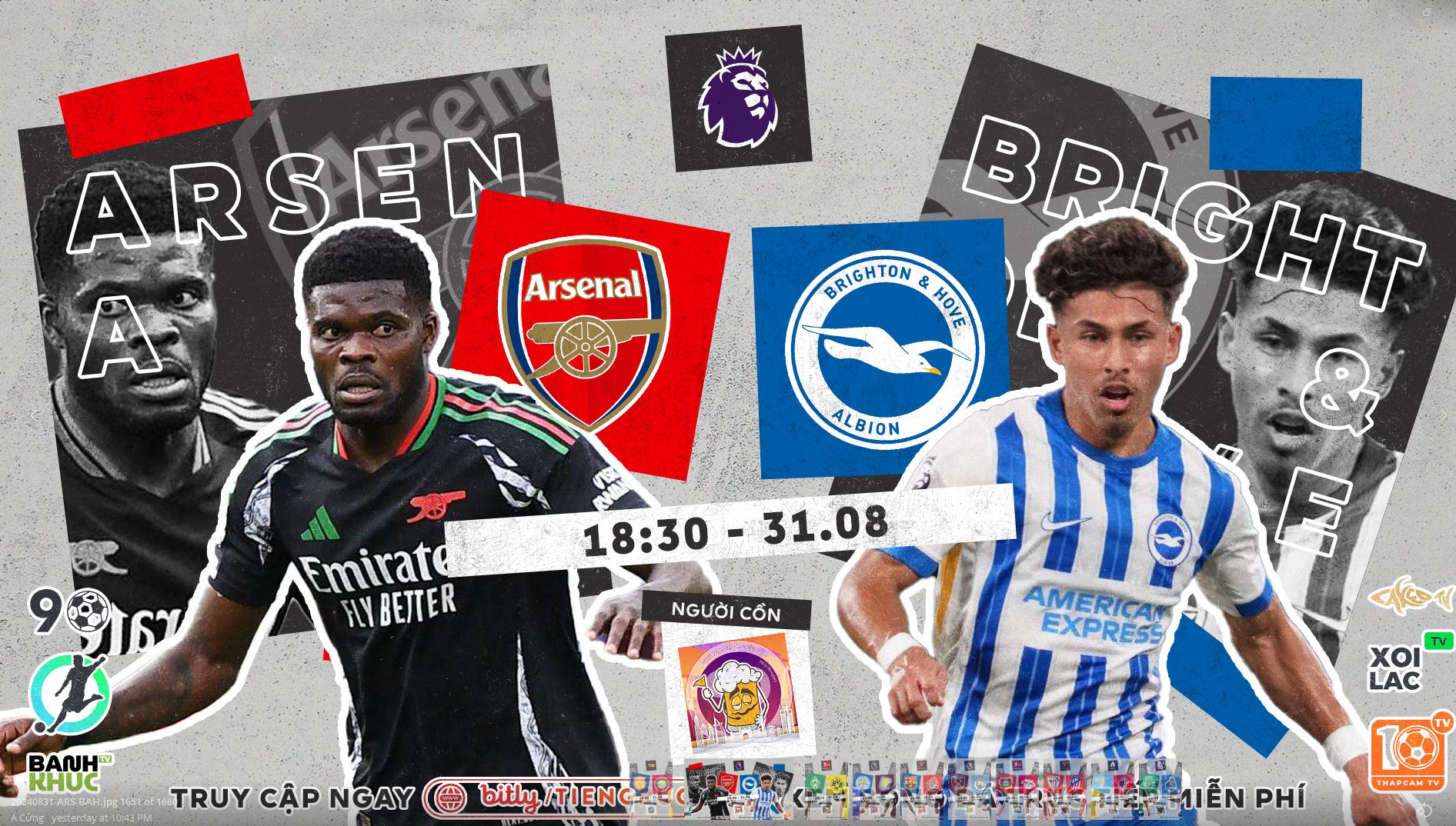 Highlights Arsenal vs Brighton | BLV Người Cồn | 31.8.24