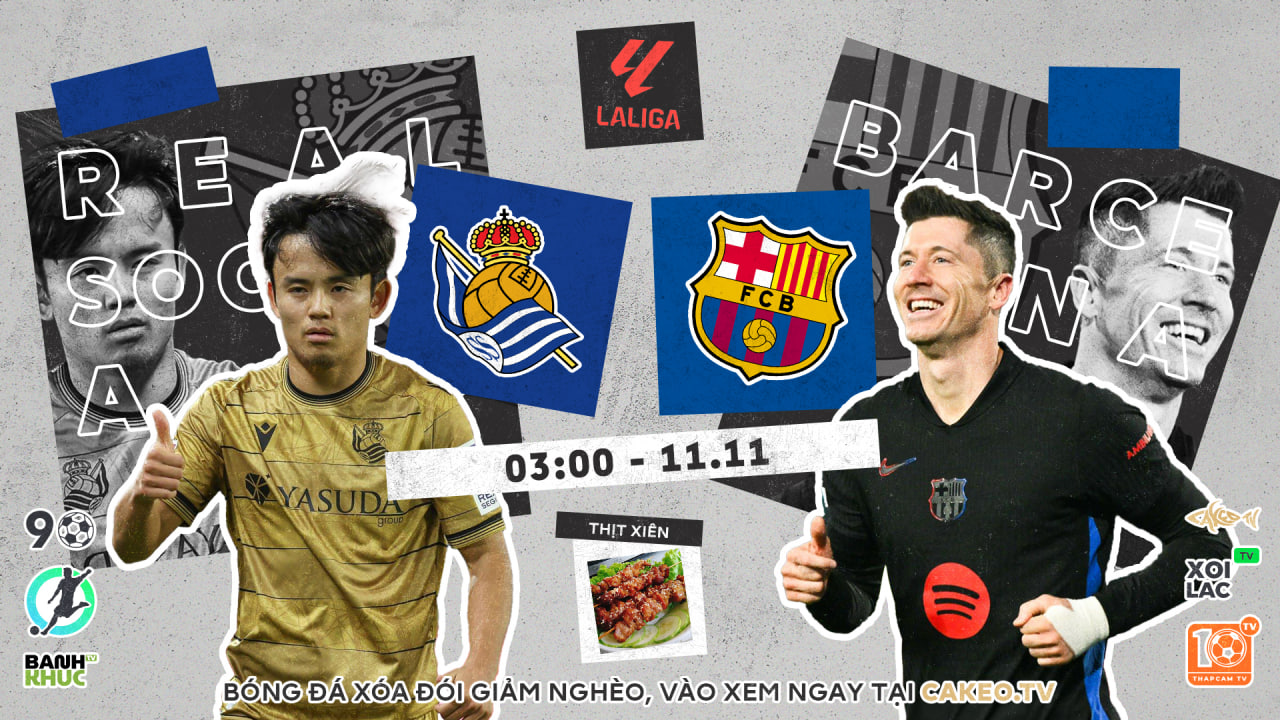 Highlights Real Sociedad vs Barcelona | BLV BLV Thịt Xiên | 11.11.24