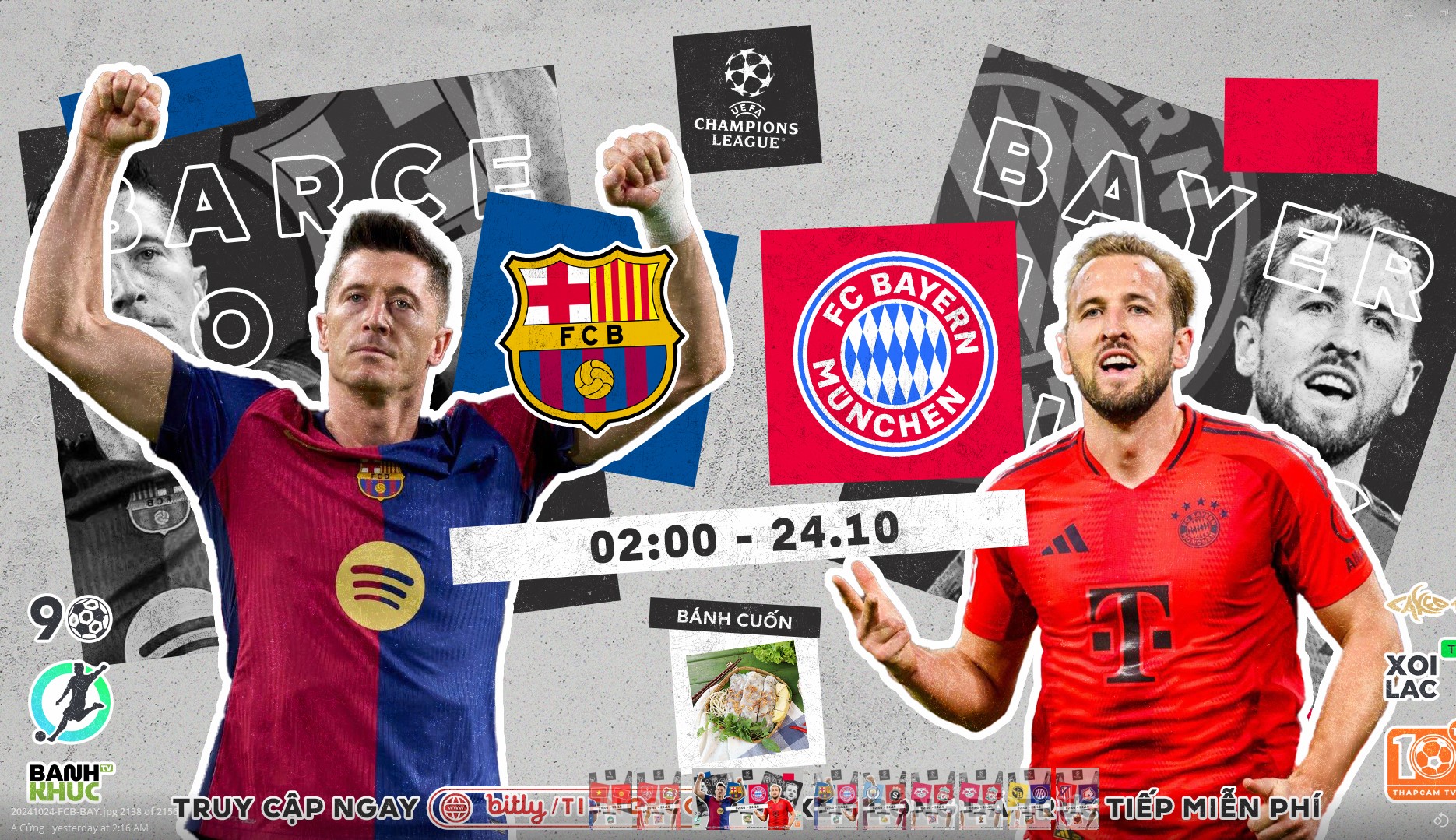 Full match Barcelona vs Bayern | BLV Bánh Cuốn | 24.10.24