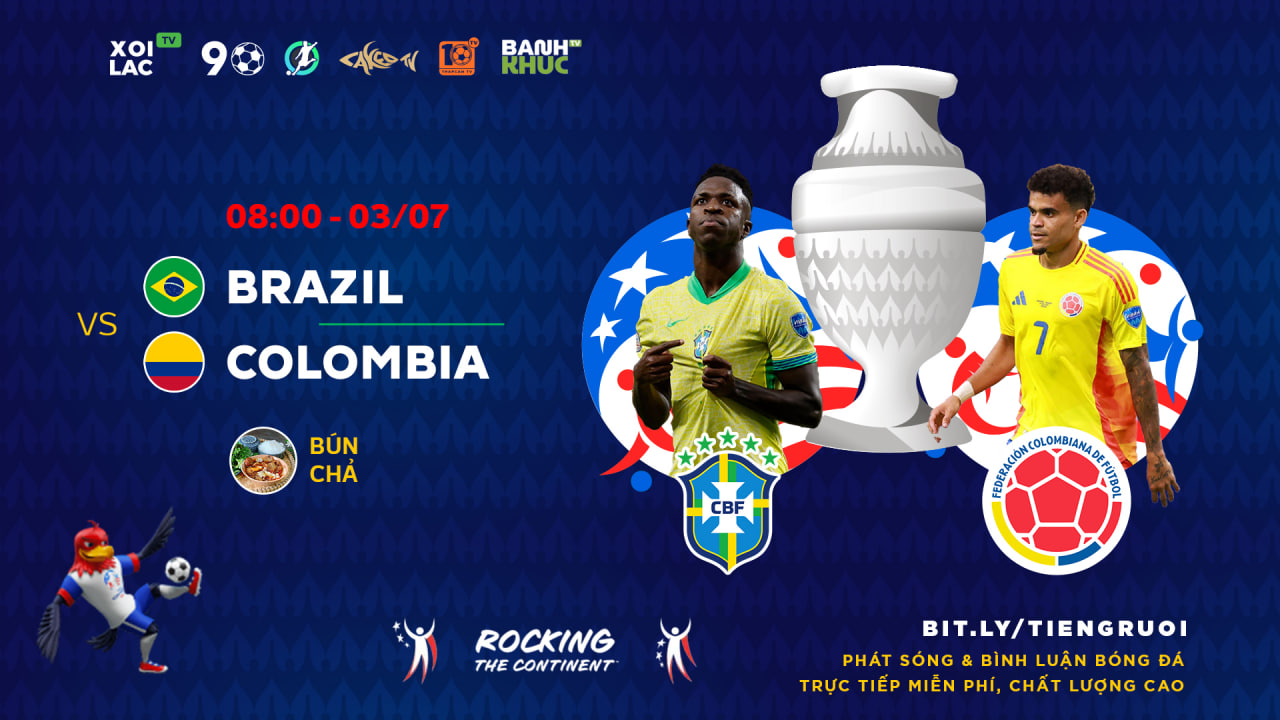 Full match Brazil vs Colombia | BLV Bún Chả | 3.7.24