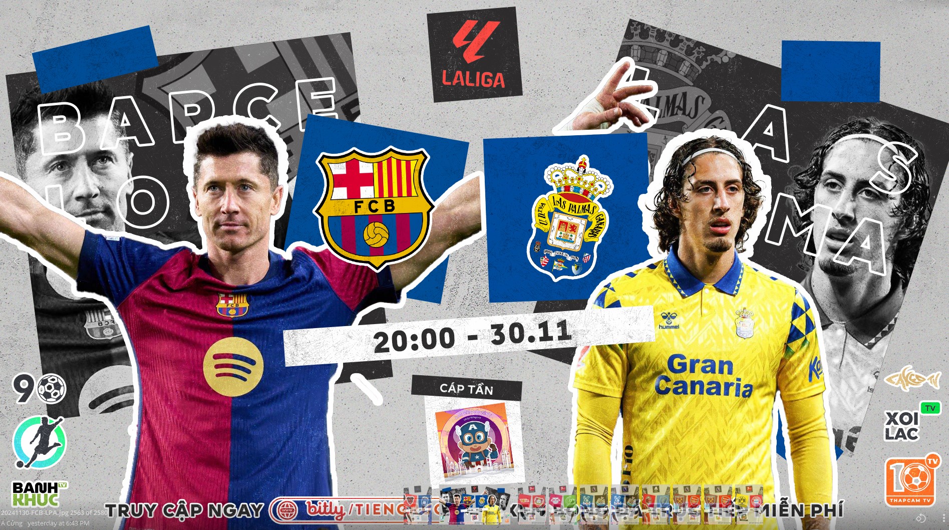 Full match Barcelona vs Las Palmas | BLV Cáp Tần | 30.11.24