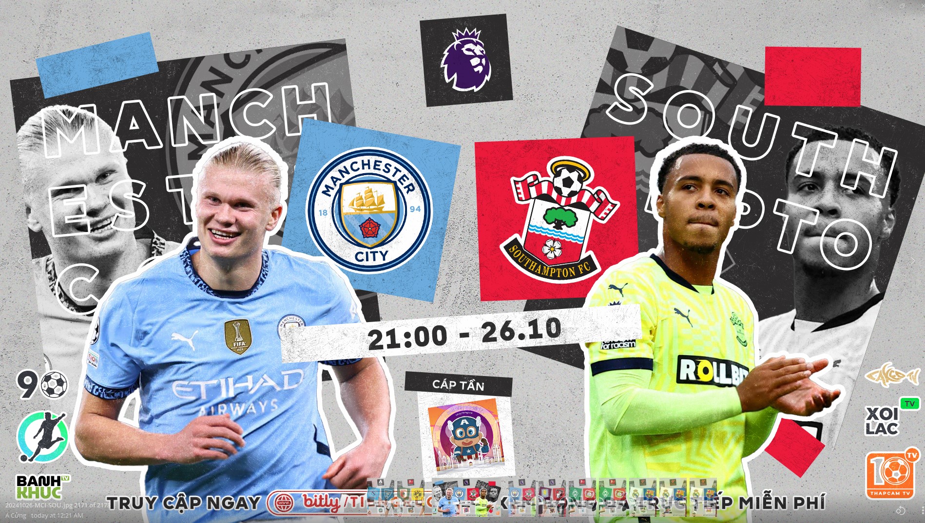 Full match Man City vs Southampton | BLV Cáp Tần | 26.10.24