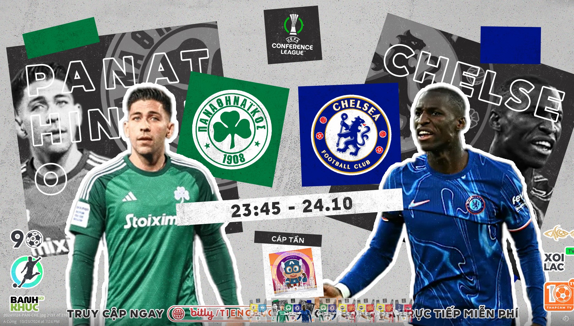 Full match Panathinaikos vs Chelsea | BLV Cáp Tần | 24.10.24