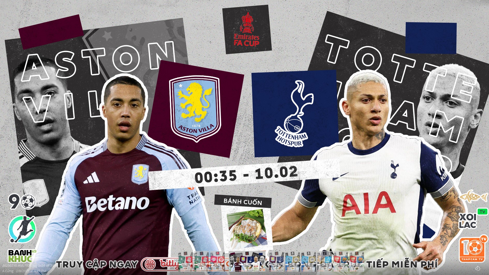 Highlights Aston Villa vs Tottenham | BLV Bánh Cuốn | 10.2.25