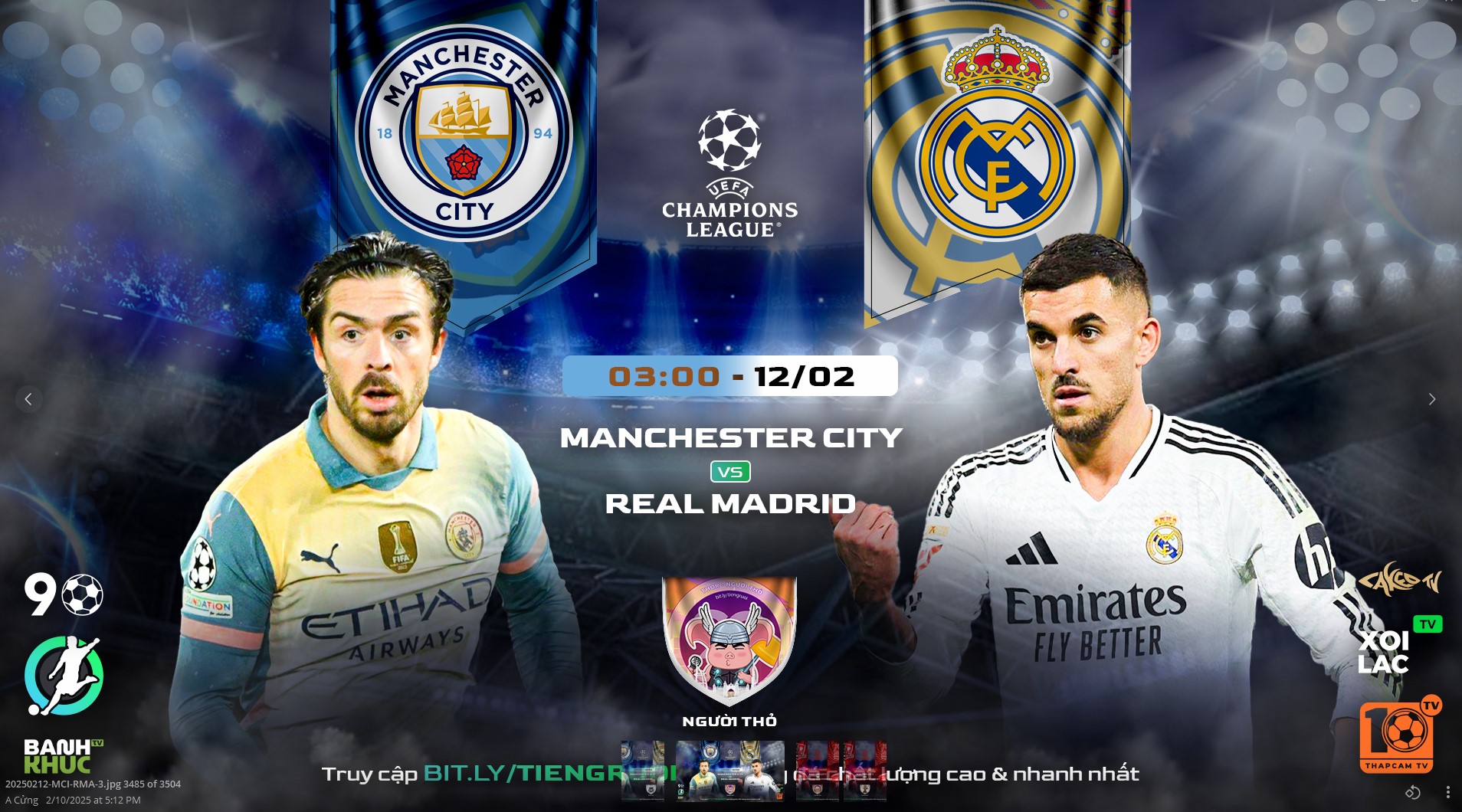 Highlights Man City vs Real Madrid | BLV Người Thỏ | 12.2.25